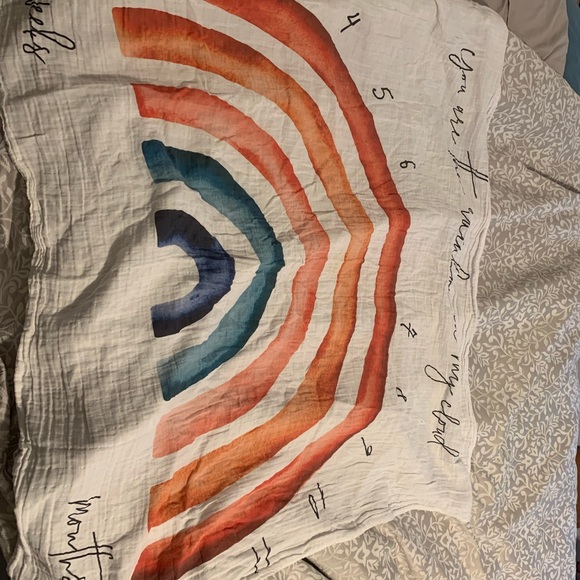 Boho Rainbow Baby Monthly Photo Blanket - like new - Picture 2 of 4